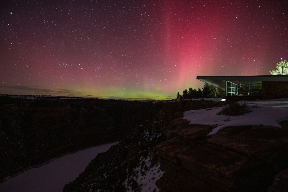 Aurora Borealis Seen From Northeastern Utah Basin Now