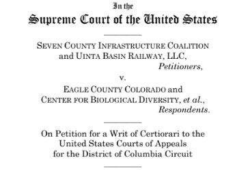 SCIC And Uintah Basin Railway Petition Supreme Court