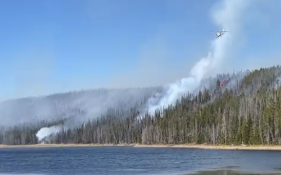 Elizabeth Ridge Fire Burning West Of Fish Lake